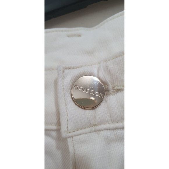 Goldsign Women's Cream Benefit High Rise Relaxed Straight Jeans Size 26 - Picture 7 of 16